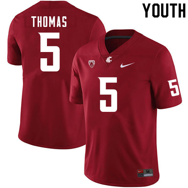 Youth #5 Skyler Thomas Washington Cougars College Football Jerseys Sale-Crimson